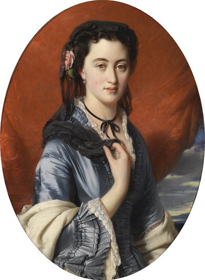 Bildnis einer Dame mit Rosen im Haar von workshop of Franz Xaver Winterhalter